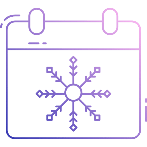 Calendar time and date snowflake winter icon Calendar time and date snowflake winter icon