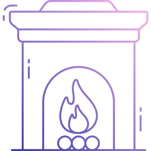 Fireplace winter furniture and household fireplace icon Fireplace winter furniture and household fireplace icon