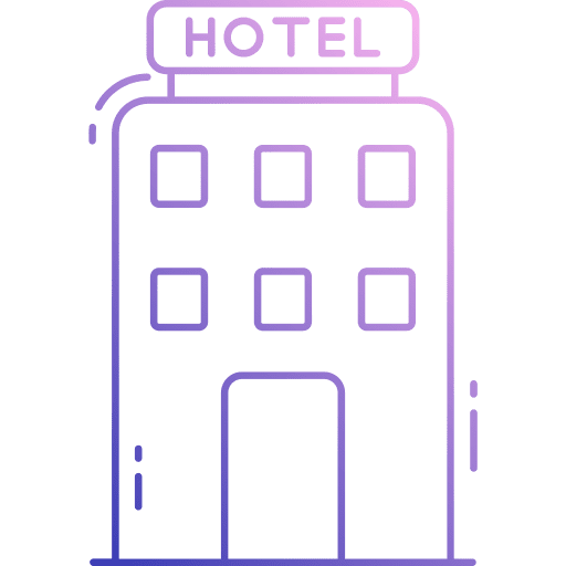 Hotel architecture and city hotel lodging icon Hotel architecture and city hotel lodging icon