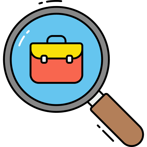 Curriculum vitae professions and jobs employee magnifier icon