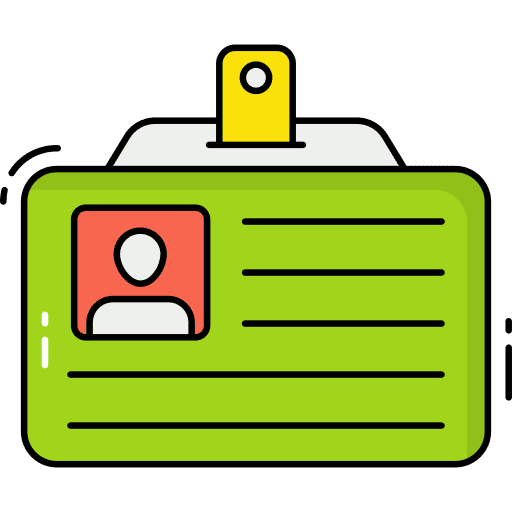 Id card identification business card pass icon