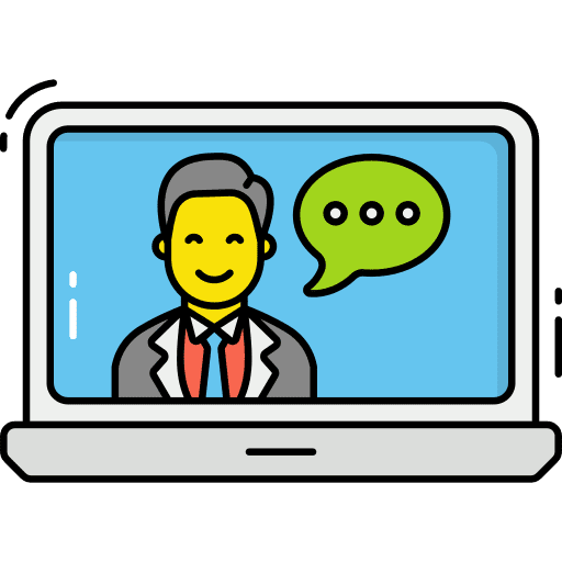 Online interview employee online interview online meeting icon Online interview employee online interview online meeting icon