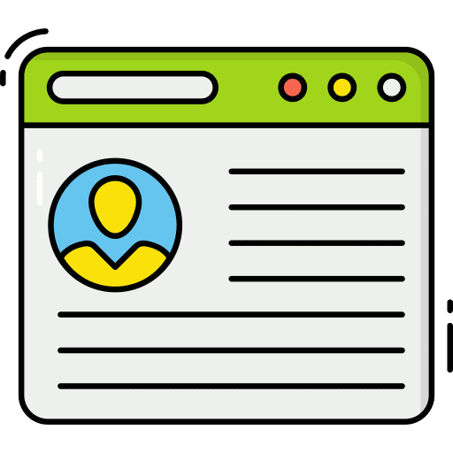 Online resume personal profile application portfolio icon Online resume personal profile application portfolio icon