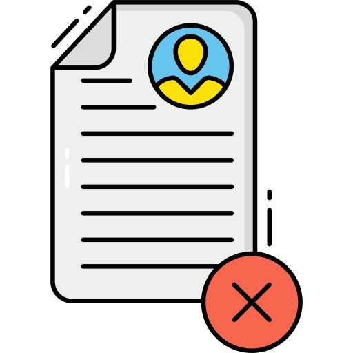 Reject rejected resume files and folders icon Reject rejected resume files and folders icon