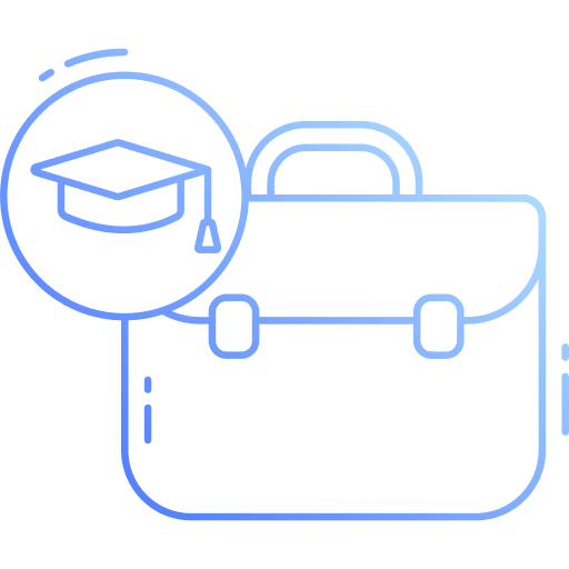 Internship briefcase internship graduation cap icon