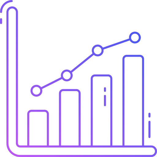 Growth chart graph seo and web report icon