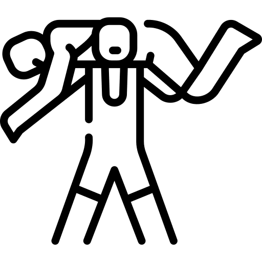 Lifting fighter sports and competition lifting icon