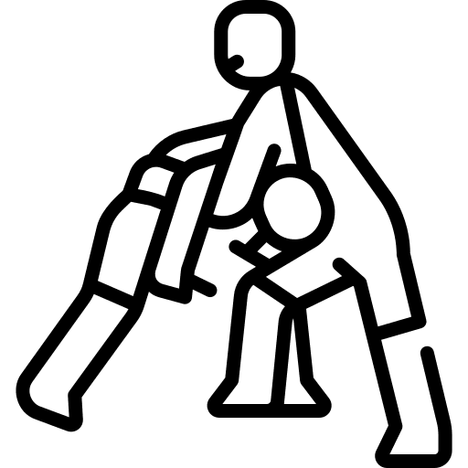 Wrestling sports and competition fight arm icon