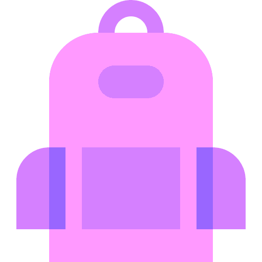 Backpack travel school bag baggage icon