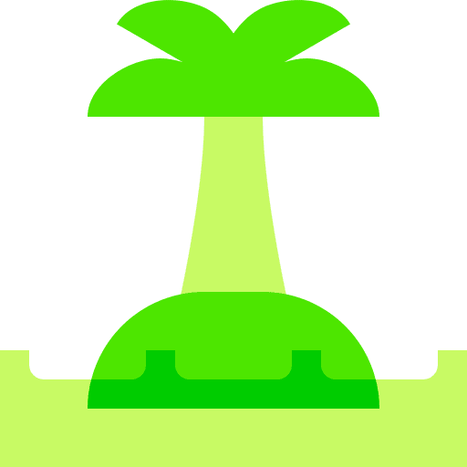 Island palm tree beach nature icon