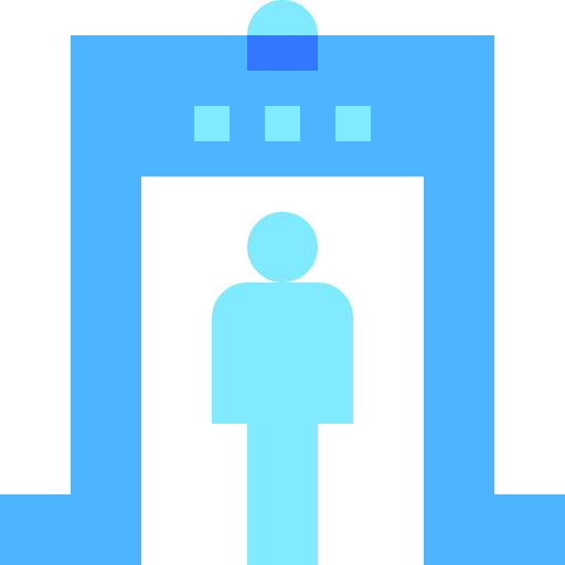 Security scan metal detector body scanner security gate icon