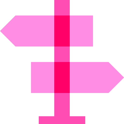 Signpost left direction sign icon