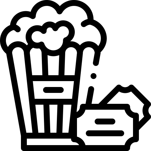 Popcorn cinema film tickets icon