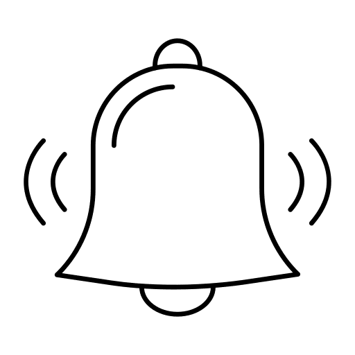 Bell alert music and multimedia bell icon