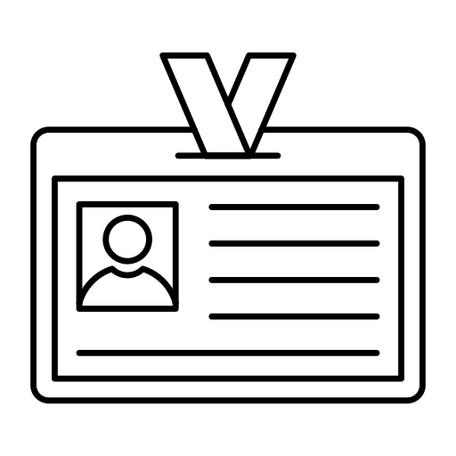 Identity about person pass identity icon