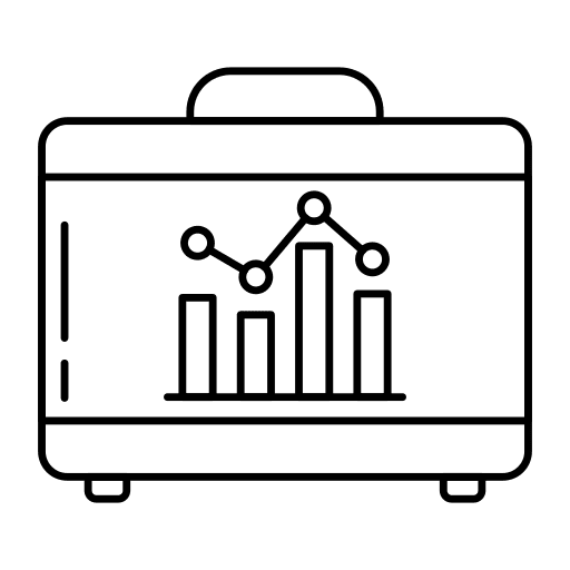 Briefcase business and finance line graph bar graph icon Briefcase business and finance line graph bar graph icon