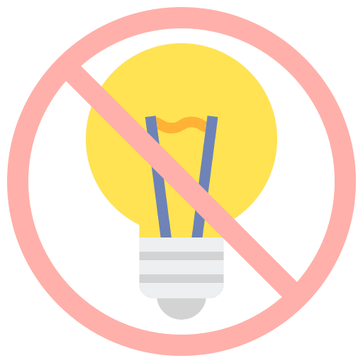 Incandescent light incandescent not allowed sustainability icon