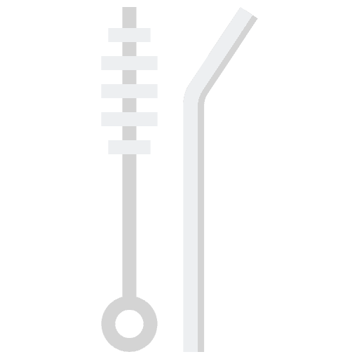 Metal straws recycling metal icon