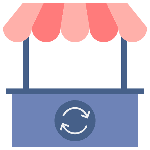 Thrift shop save money recycling store icon