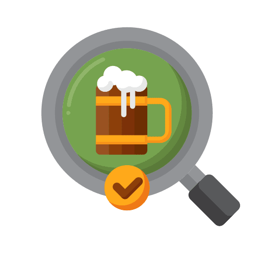 Brewery bar searching brew icon