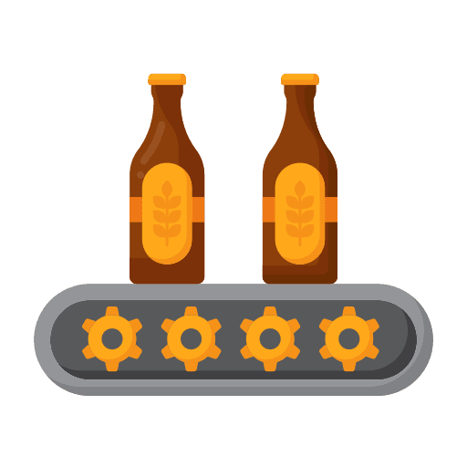 Manufacturing food and restaurant pint of beer manufacturing icon