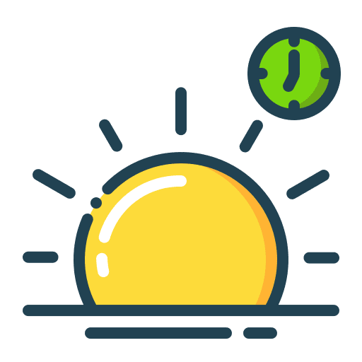 Sunset sunset time and date clock icon