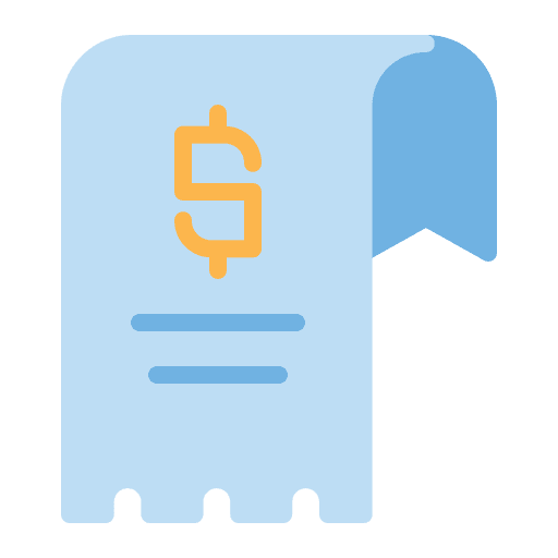 Bill payment ticket bill icon