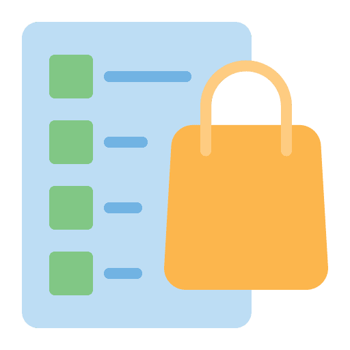 List shopping bag commerce and shopping checklist icon