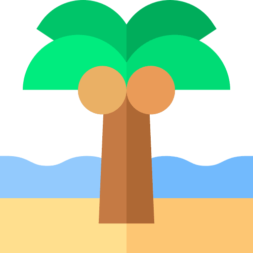 Beach coconut island palm tree icon Beach coconut island palm tree icon