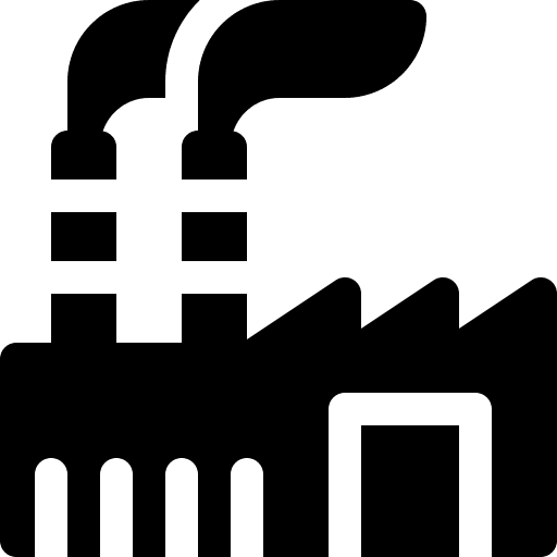 Factory power plant buildings contamination icon