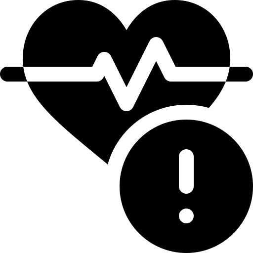 Heart rate healthcare and medical alert exclamation mark icon