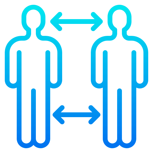 Distance coronavirus illness search icon