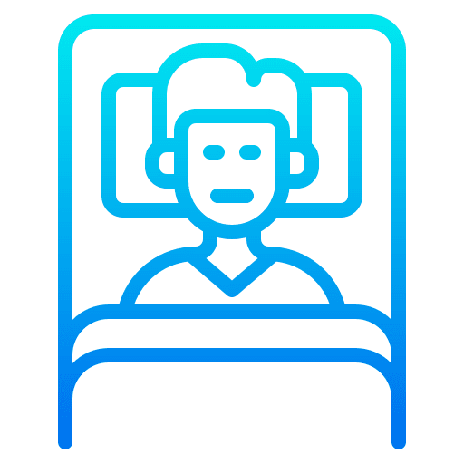 Patient man sick bed icon