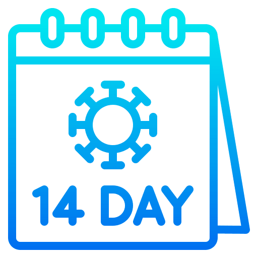 Calendar health and care quarantine time and date icon