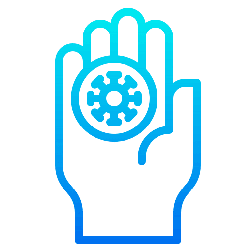 Covid-19 health and care dirty hands virus icon
