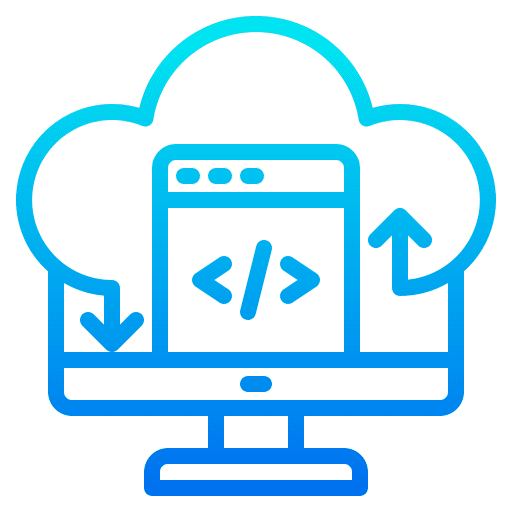 Cloud service database seo and web online icon