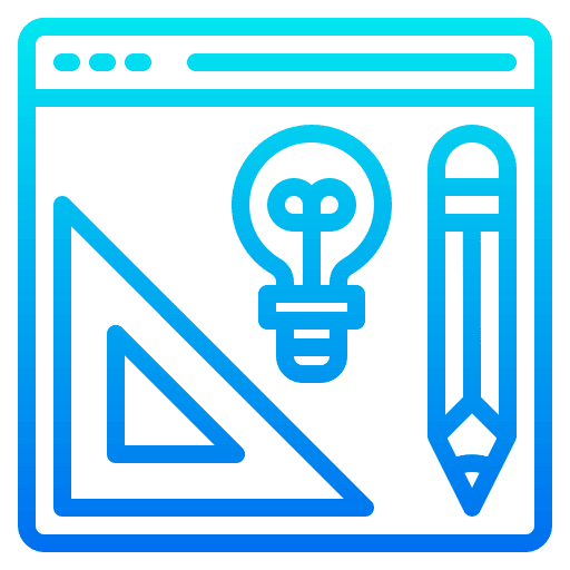 Graphic design web development website light bulb icon Graphic design web development website light bulb icon
