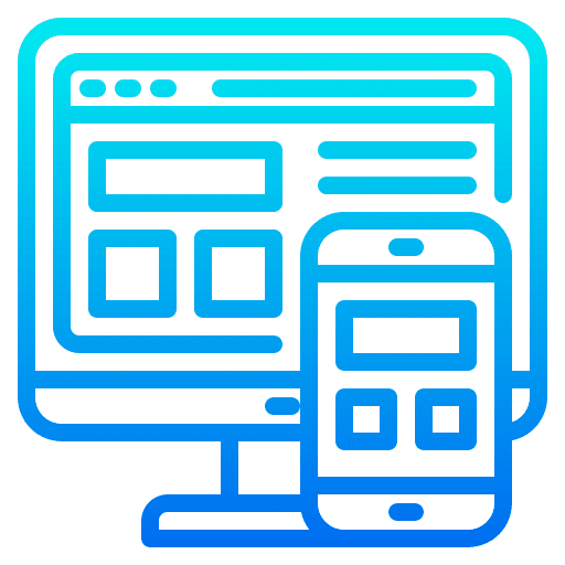 Web design responsive design development seo and web icon