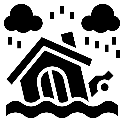 Flood nature rain natural disaster icon