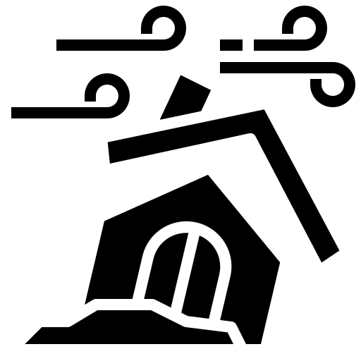 Wind typhoon natural disaster house icon