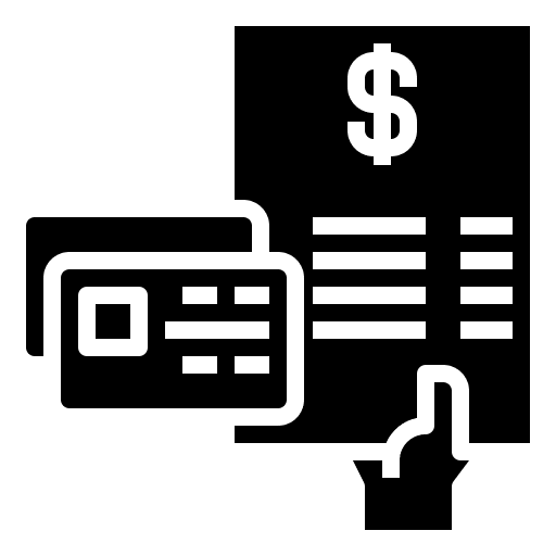 Credit card bill debit card commerce icon