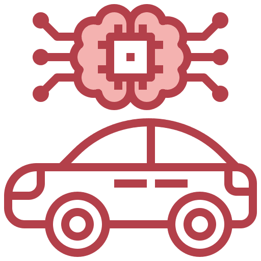 Artificial intelligence transportation digital chip icon Artificial intelligence transportation digital chip icon