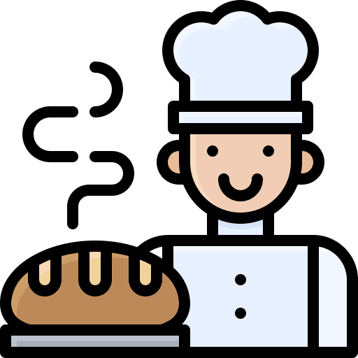 Baker bread food baker icon