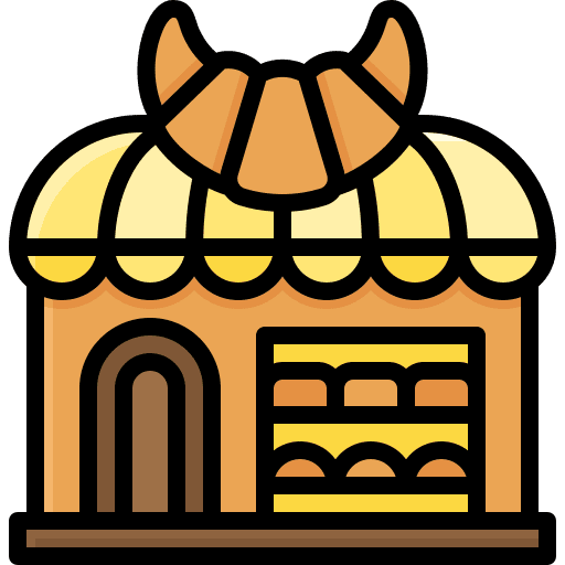 Bakery shop store food store croissant icon