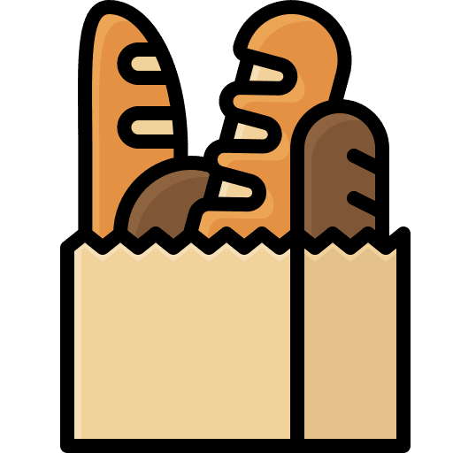 Bread bakery paper bag food icon