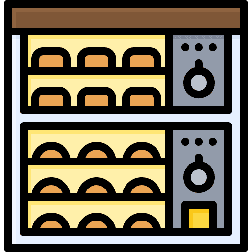Oven kitchenware heating industrial bakery icon