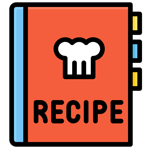 Recipe book food and restaurant cooking chef icon