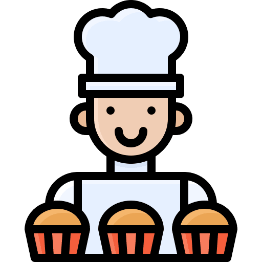 Baker bakery baking cupcake icon