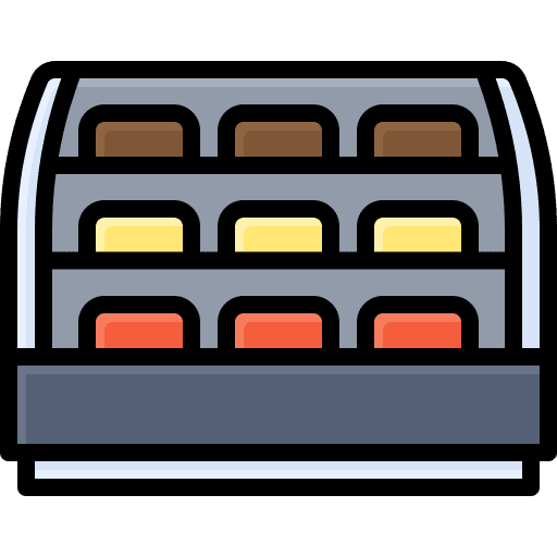 Bakery shop donuts food and restaurant cake icon