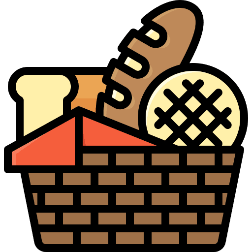 Basket baking food cooking icon